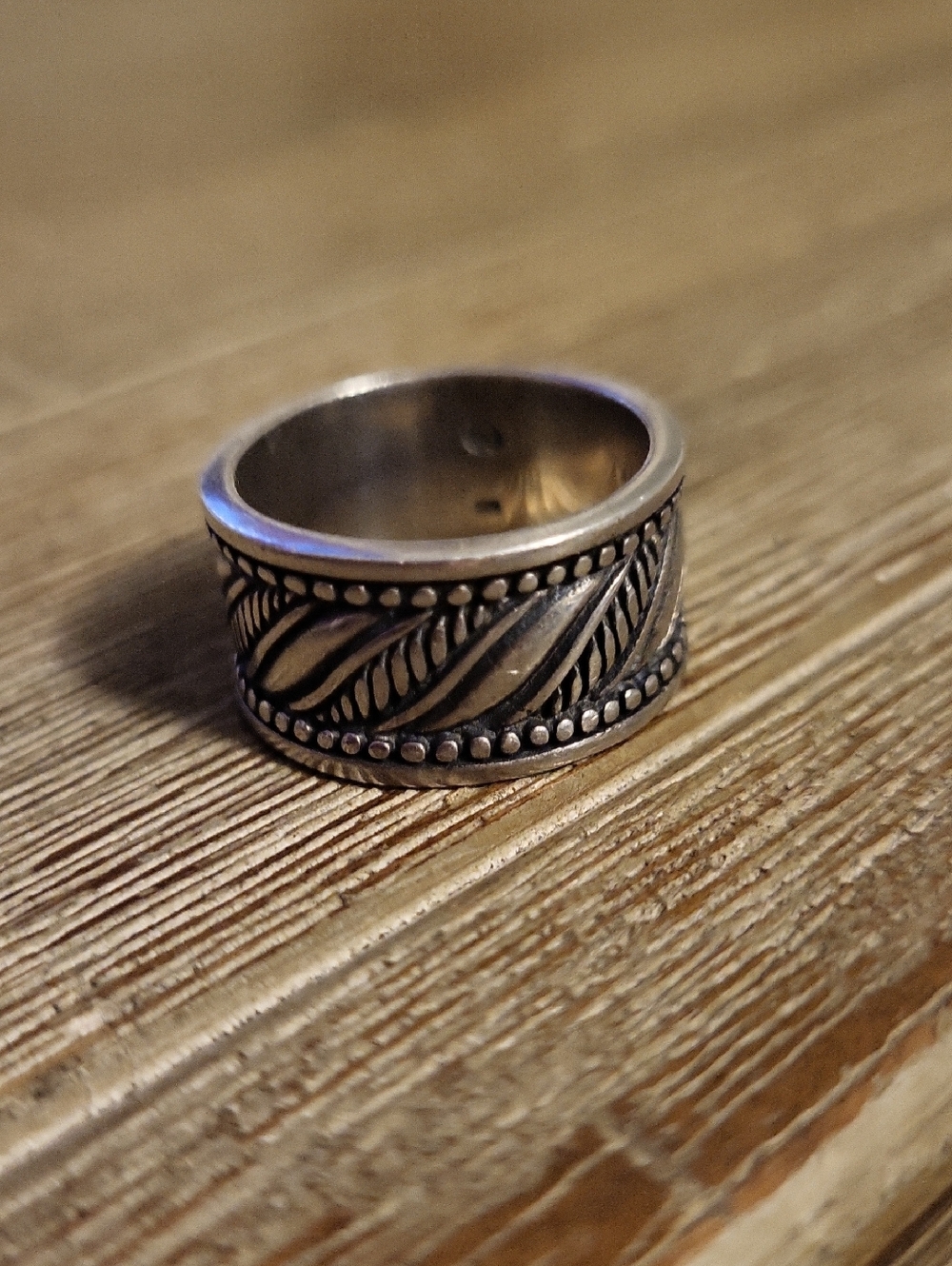 Vintage Brighton 925 Detailed Wide Band Ring